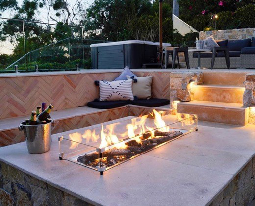 Custom design your own gas fire pit with Crystal Fire Burners.