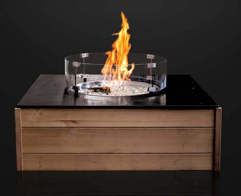 Custom design your own gas fire pit with Crystal Fire Burners.